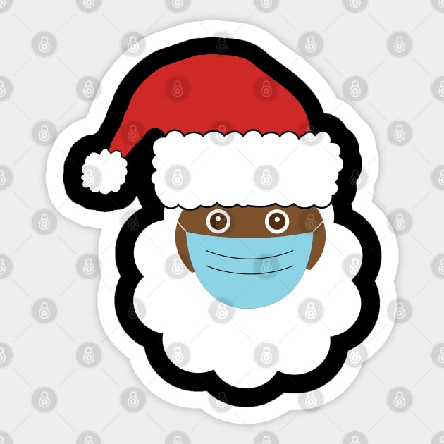 Black Santa With Mask Sticker by blackartmattersshop